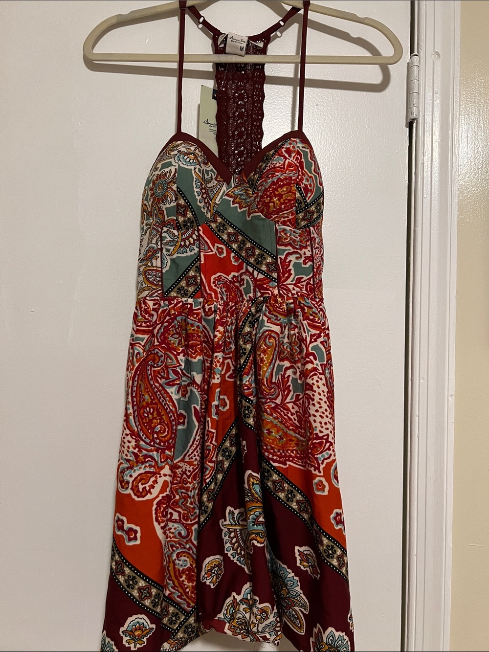 American Rag Paisley Sundress in Red and Teal NWT